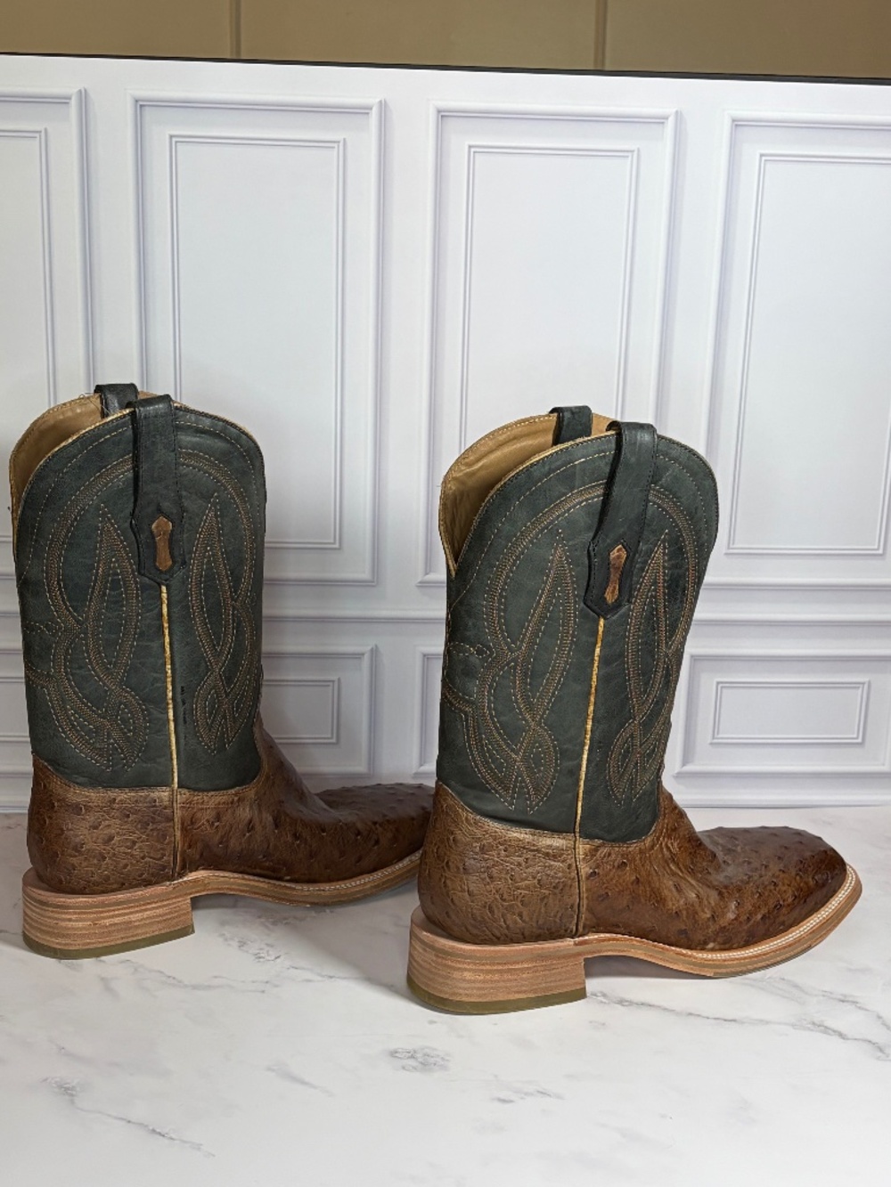 Corral Mens Full Quill Ostrich Square Toe Western Cowboy Boots A4052 12 D NWOT